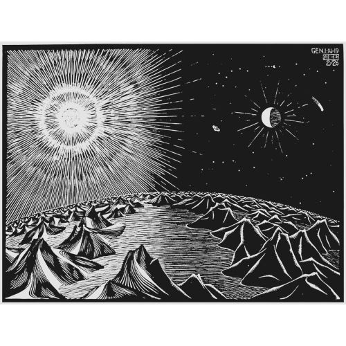 Maurits Cornelis Escher, The Fourth Day Of Creation Maurits Cornelis Escher, The Fourth Day Of Creation