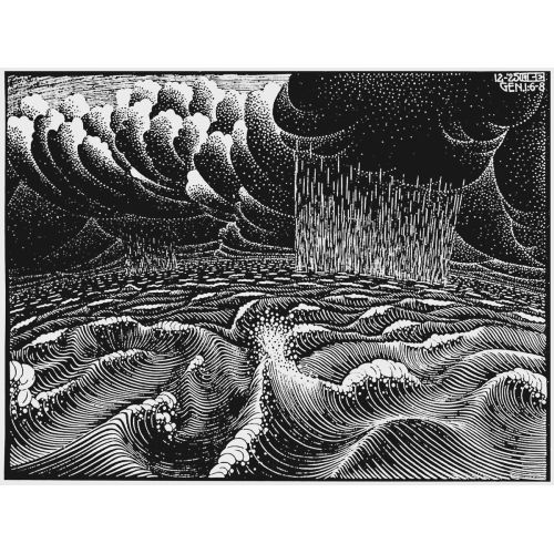 Maurits Cornelis Escher The Second Day Of The Creation Surrealism Art Movements Canvas, Drawing Paper Prints, Reproduction Oil