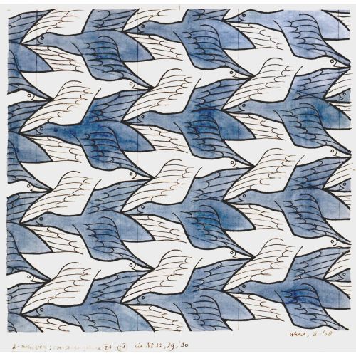 Maurits Cornelis Escher, Two Birds Op Art Maurits Cornelis Escher Two Birds Op Art Art Movements Canvas, Drawing Paper Prints, Reproduction Oil Painting and High