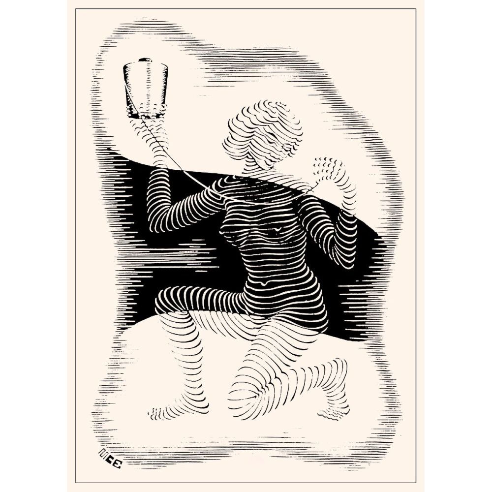 Maurits Cornelis Escher Noel Kartı Op Art Sanat Akımları Kanvas Efektli Tablo, Resim Kağıdı Baskısı, Reprodüksiyon ve