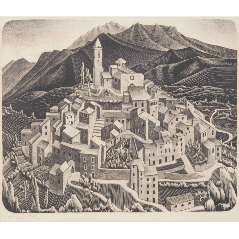 Maurits Cornelis Escher Goriano Sicoli Abruzzi Realizm Maurits Cornelis Escher Goriano Sicoli Abruzzi Realizm Sanat Akımları Kanvas Efektli Tablo, Resim Kağıdı Baskısı