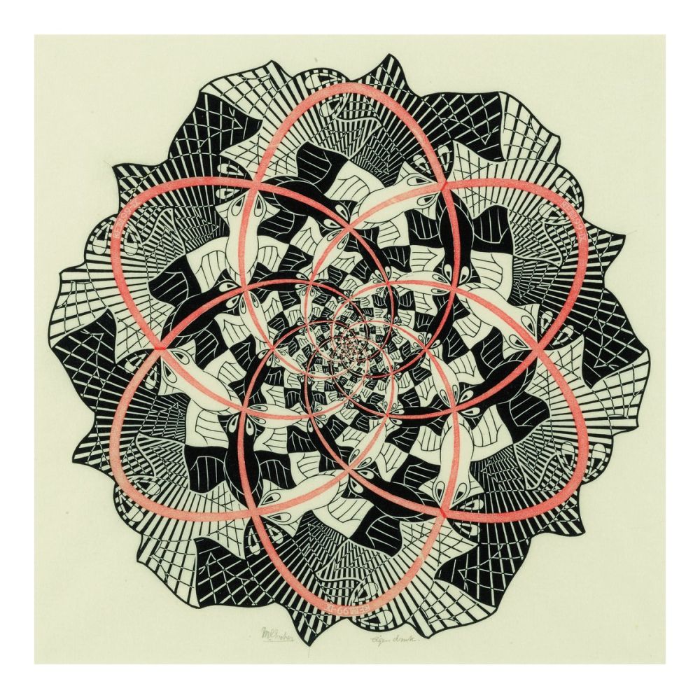 Maurits Cornelis Escher Yaşam Yolu Iıı Op Art Maurits Cornelis Escher Yaşam Yolu Iıı Op Art Sanat Akımları Kanvas Efektli Tablo, Resim Kağıdı Baskısı, Reprodüksiyon