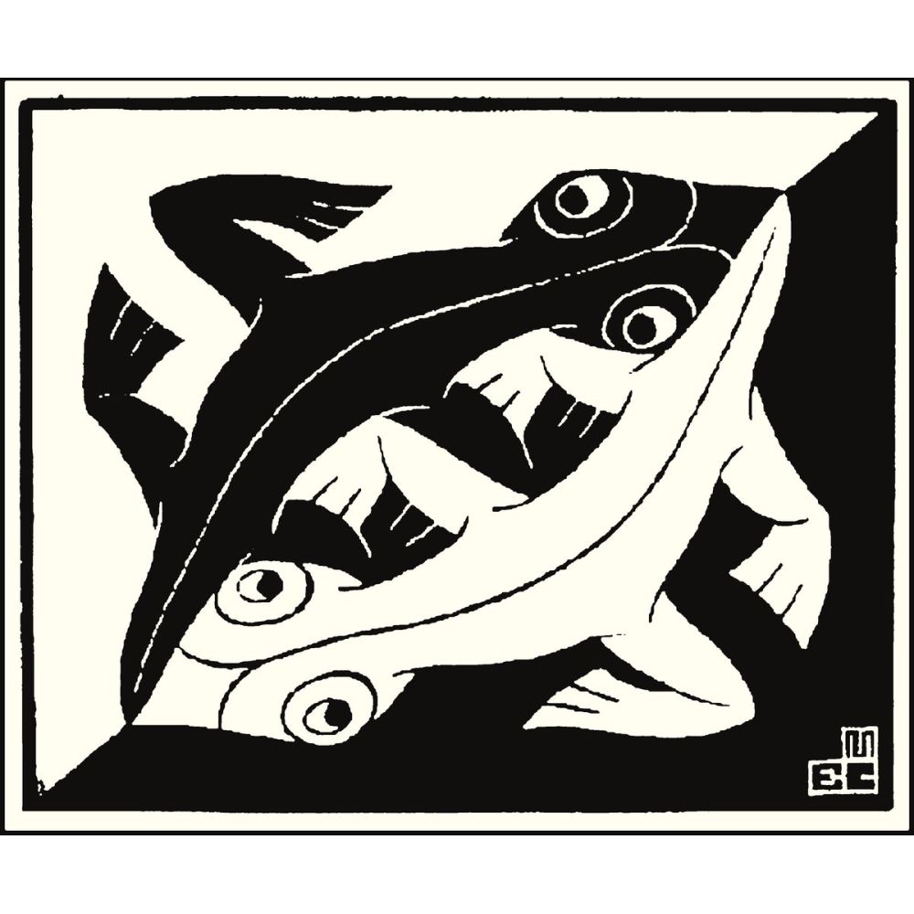 Maurits Cornelis Escher Olumlu Ve Olumsuz Op Art Maurits Cornelis Escher Olumlu Ve Olumsuz Op Art Sanat Akımları Kanvas Efektli Tablo, Resim Kağıdı Baskısı, Reprodüksiyon