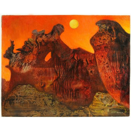 Max Ernst Sedona Manzarası Sürrealizm Max Ernst Sedona Manzarası Sürrealizm Sanat Akımları Kanvas Efektli Tablo, Resim Kağıdı Baskısı, Reprodüksiyon ve