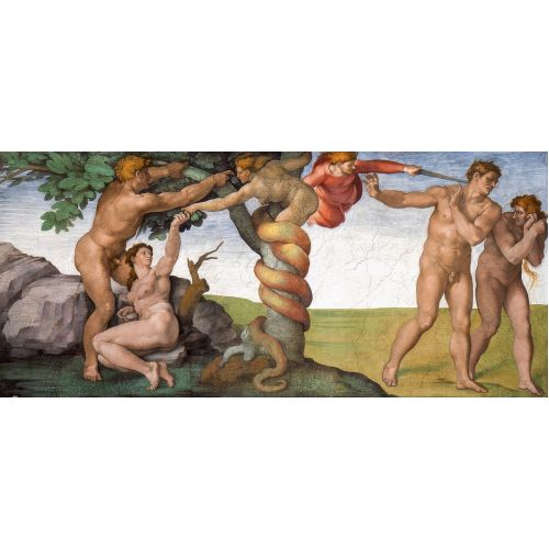 Michelangelo, The Fall And Expulsion From Garden Of Eden Mystic Michelangelo, The Fall And Expulsion From Garden Of Eden Mystic Canvas Prints Michelangelo, The Fall and Expulsion from Garden of
