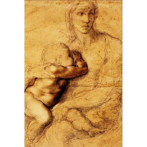 The Madonna Who Breastfeeds The Son, Michelangelo Mystic The Madonna Who Breastfeeds The Son, Michelangelo Mystic Canvas Prints Canvas, Drawing Paper Prints, Reproduction Oil Painting