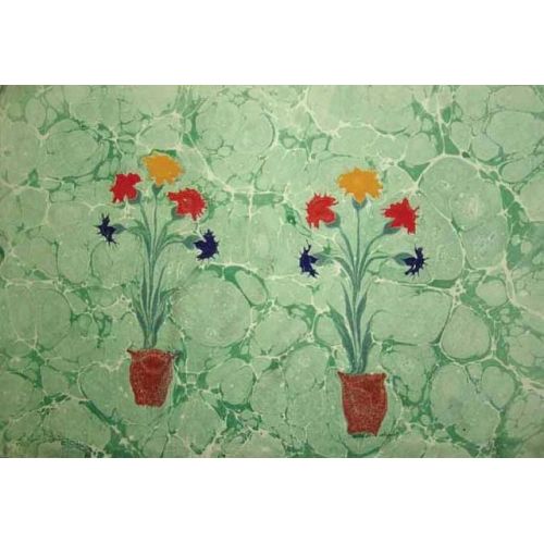 Necmeddin Okyay, Marbling With Flowers