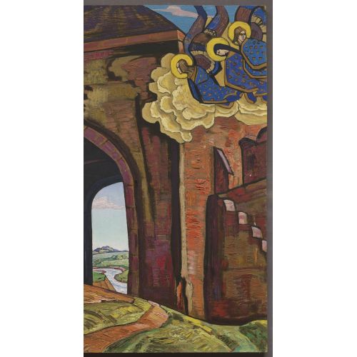 Nicholas Roerich, St Mercurius Of Smolensk Sembolizm Sanat Akımları Kanvas Efektli Tablo, Resim Kağıdı Baskısı