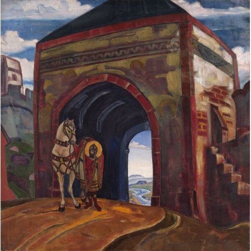 Nicholas Roerich, Smolensk St Mercuriusu Sembolizm Nicholas Roerich, Smolensk St Mercuriusu Sembolizm Sanat Akımları Kanvas Efektli Tablo, Resim Kağıdı Baskısı