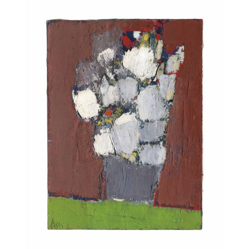 Nicolas De Stael, White And Red Flowers In A Gray Vase Nicolas De Stael, White And Red Flowers In A Gray Vase