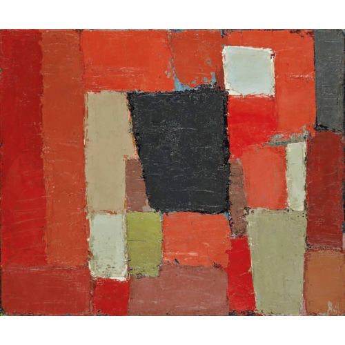 Nicolas De Stael Rouge Et Noir Abstract Art Movements Canvas, Drawing Paper Prints, Reproduction Oil Painting and High Resolution