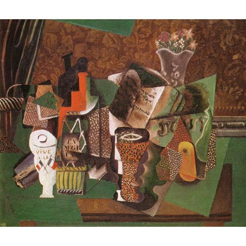 Pablo Picasso Still Life Viva La France Cubism Art Movements  Canvas print, oil painting replica, artworks, painting paper print