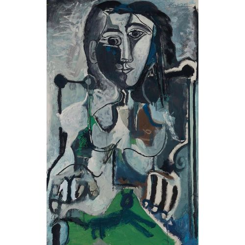 Pablo Picasso, Woman With Cat Sitting In An Armchair