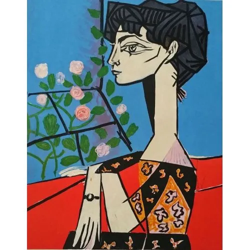 Pablo Picasso, Jacqueline Portrait Pablo Picasso Jacqueline Cubism Art Movements Canvas print, oil painting reproduction, artworks, painting paper print, replica