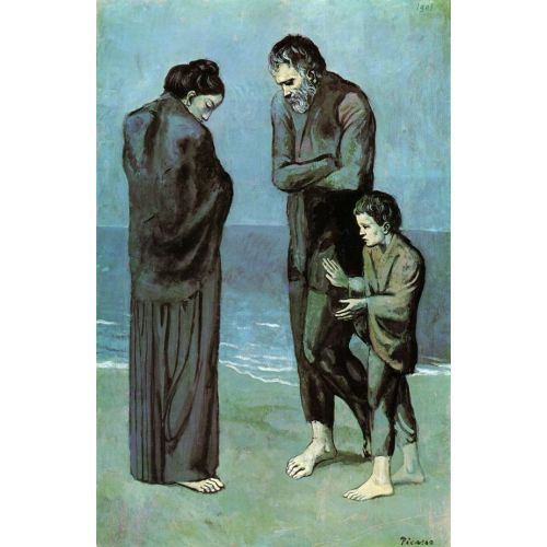 Pablo Picasso, The Tragedy People Pablo Picasso The Tragedy Cubism Art Movements Pablo Picasso The Tragedy Oil Paintings Buy Canvas, Oil Painting Tragedy Blue