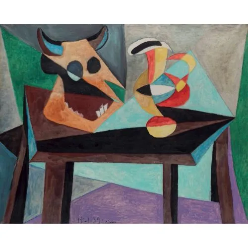 Pablo Picasso, Boğa Kafalı Natürmort Pablo Picasso, Boğa Kafalı Natürmort