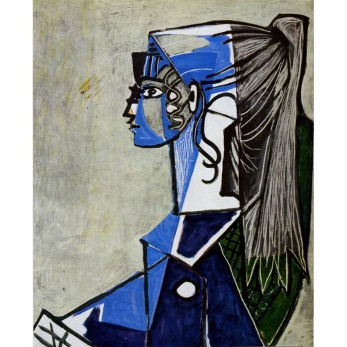 Pablo Picasso, Portrait Of Sylvette David In Green Chair Portrait Pablo Picasso Portrait Of Sylvette David In Green Chair Cubism Art Movements Canvas print, oil painting reproduction, artworks