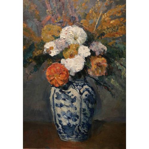 Paul Cezanne, Dahlias İn A Large Delft Vase