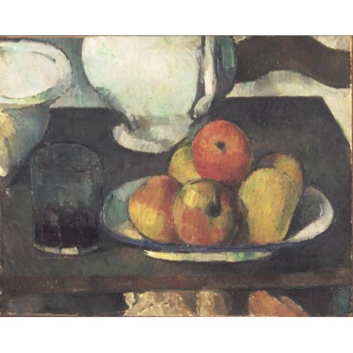 Elma Ve Bir Bardak Şarap İle Natürmort - Paul Cezanne