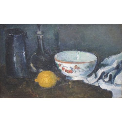 Paul Cezanne, Still Life In Blue With Lemon