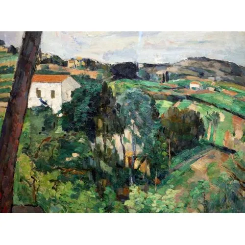 Paul Cezanne, Landscape With Red Roofs