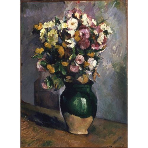 Paul Cezanne, Zeytin Kavanozunda Çiçeklerle Natürmort Paul Cezanne, Zeytin Kavanozunda Çiçeklerle Natürmort