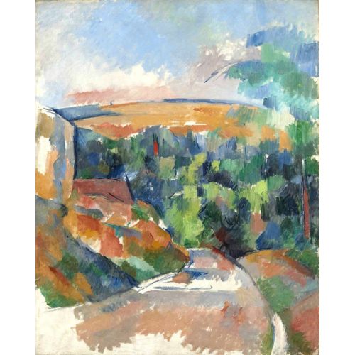 Paul Cezanne The Bend In The Road Post Impressionism Art Movements Canvas, Drawing Paper Prints, Reproduction Oil Painting and
