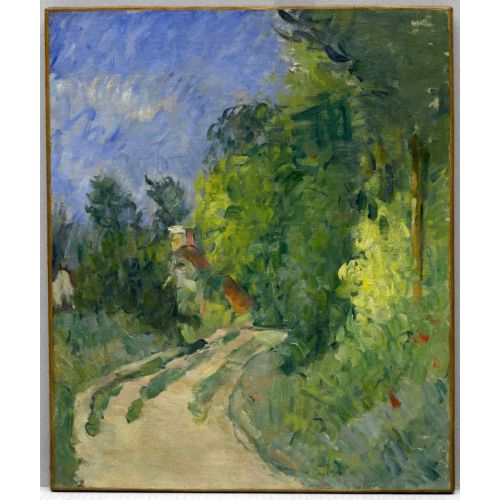 Paul Cezanne Bend In The Road Through The Forest Post Impressionism Art Movements Canvas, Drawing Paper Prints, Reproduction Oil