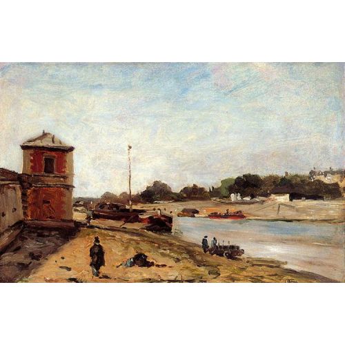 Paul Gauguin, The Seine Opposite The Wharf De Passy Landscapes Paul Gauguin The Seine Opposite The Wharf De Passy Impressionism Art Movements Canvas, Drawing Paper Prints, Reproduction Oil