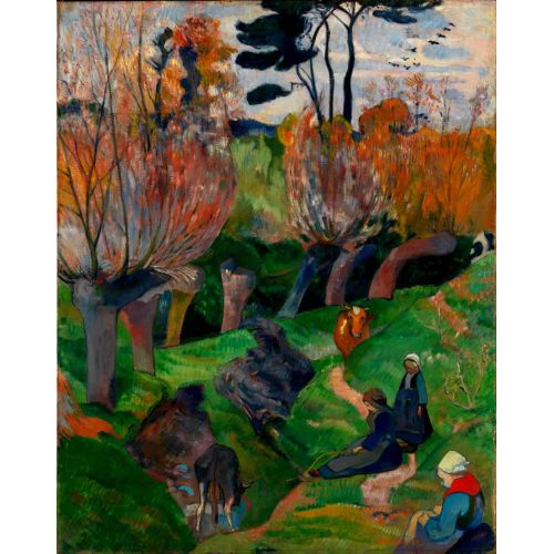 Brittany Landscape With Cows- Paul Gauguin