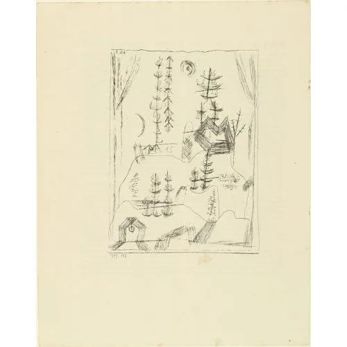 Paul Klee Deluxe Periyodik Orman Soyut Sanat Akımları Kanvas Efektli Tablo, Resim Kağıdı Baskısı, Reprodüksiyon ve