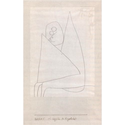 Paul Klee Melekler Şaftının Koridorunda Sürrealizm Sanat Akımları Kanvas Efektli Tablo, Resim Kağıdı Baskısı