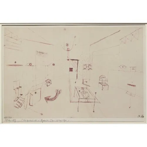 Paul Klee, Phantom Perspective Skecth Surrealism Paul Klee Phantom Perspective Skecth Surrealism Art Movements Canvas, Drawing Paper Prints, Reproduction Oil Painting and High
