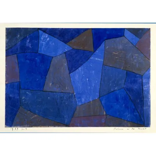 Paul Klee Gece Kayalar Soyut Paul Klee Gece Kayalar Soyut Sanat Akımları Kanvas Efektli Tablo, Resim Kağıdı Baskısı, Reprodüksiyon ve Yüksek