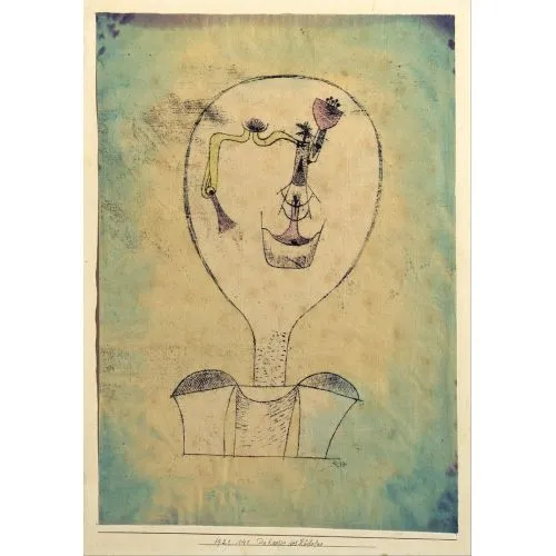 Paul Klee Bir Gülüşün Başlangıcı Soyut Sanat Akımları Kanvas Efektli Tablo, Resim Kağıdı Baskısı, Reprodüksiyon ve