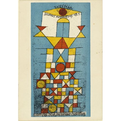 Paul Klee, The Sublime Side Postcard For Bauhaus Exhibition Weimar 1923 Abstract Paul Klee The Sublime Side Postcard For Bauhaus Exhibition Weimar 1923 Abstract Art Movements Canvas, Drawing Paper Prints