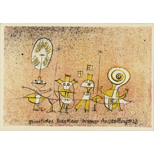 Paul Klee, The Sublime Side Postcard For Bauhaus Exhibition Weimar 1923 II Figure Paul Klee The Sublime Side Postcard For Bauhaus Exhibition Weimar 1923II Expressionism Art Movements Canvas, Drawing Paper