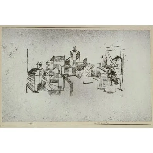 Paul Klee Bir Kale Görünümü Sürrealizm Paul Klee Bir Kale Görünümü Sürrealizm Sanat Akımları Kanvas Efektli Tablo, Resim Kağıdı Baskısı, Reprodüksiyon ve