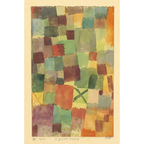 Paul Klee, Watercolor With Green Cross