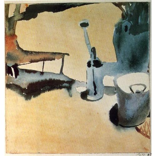Paul Klee, Flower Stand With Watering Can And Bucket Watercolour Painting