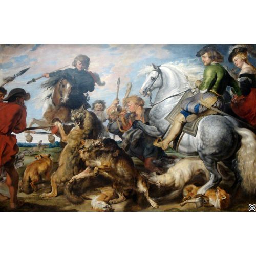 Peter Paul Rubens Wolf And Fox Hunt Baroque Art Movements Canvas, Drawing Paper Prints, Reproduction Oil Painting and High