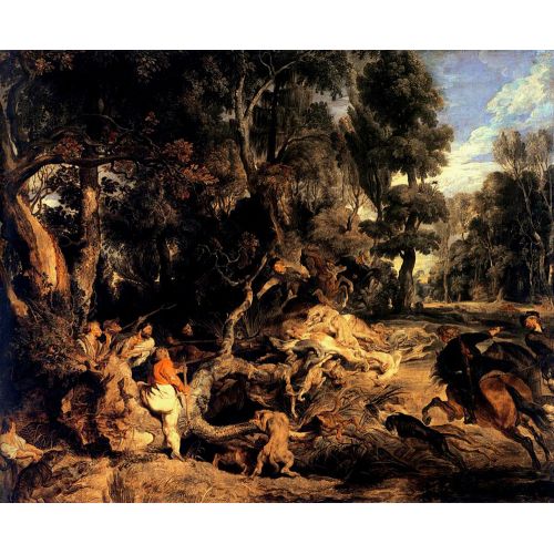 Peter Paul Rubens Yaban Domuzu Avı Barok Sanat Akımları Kanvas Efektli Tablo, Resim Kağıdı Baskısı, Reprodüksiyon ve
