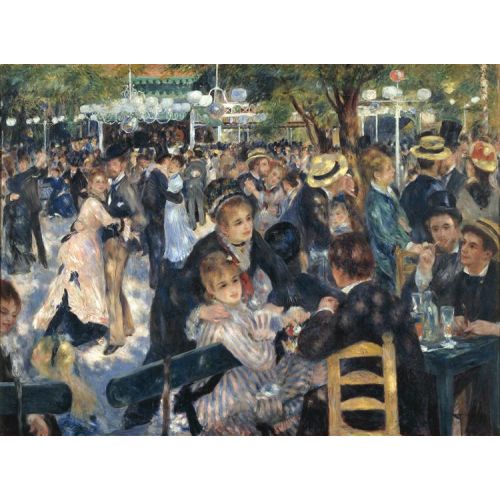 Renoir Moulin De La Galettede Dans Yağlıboya Tablo Empresyonizm Sanat Akımları Kanvas Efektli Tablo, Resim Kağıdı