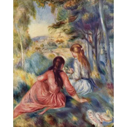 Pierre Auguste Renoir Two Girls On Grass | Arthipo