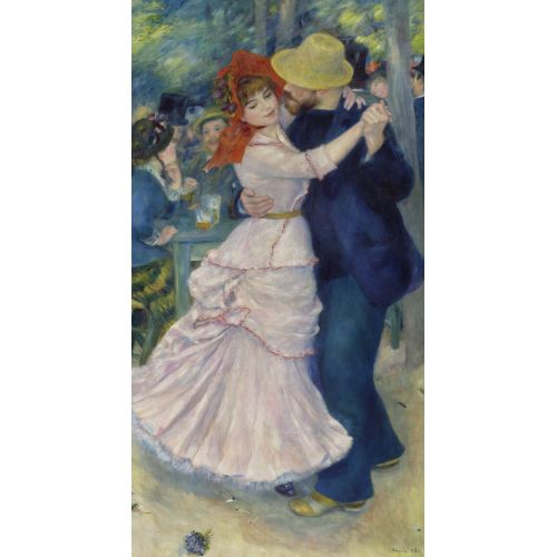 Pierre Auguste Renoir Dance At Bougival Impressionism Art Movements Canvas, Drawing Paper Prints, Reproduction Oil Painting and