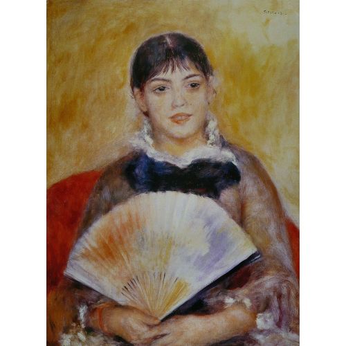 Pierre Auguste Renoir, Femme A L Eventail Impressionism Pierre Auguste Renoir Femme A L Eventail Impressionism Art Movements Canvas, Drawing Paper Prints, Reproduction Oil Painting and