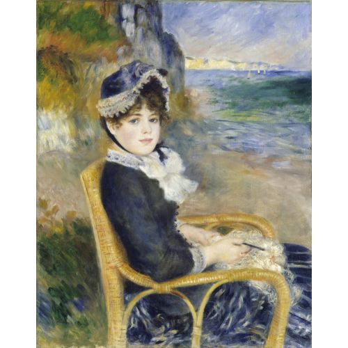 Pierre Auguste Renoir Femme Assise Au Bord De La Mer Impressionism Art Movements Canvas, Drawing Paper Prints, Reproduction Oil