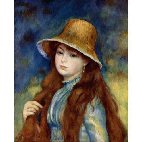 Pierre Auguste Renoir, Hasır Şapkalı Kız Pierre Auguste Renoir, Hasır Şapkalı Kız