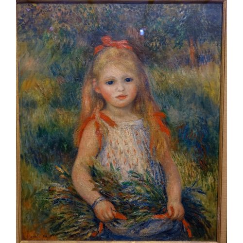 Pierre Auguste Renoir, Kız İle Çiçekleri 1888 Pierre Auguste Renoir, Kız İle Çiçekleri 1888