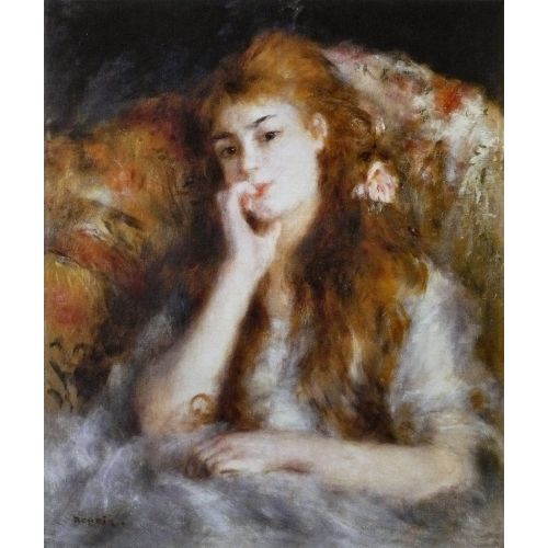 Pierre Auguste Renoir, Oturup Düşünen Genç Kadın Pierre Auguste Renoir, Oturup Düşünen Genç Kadın